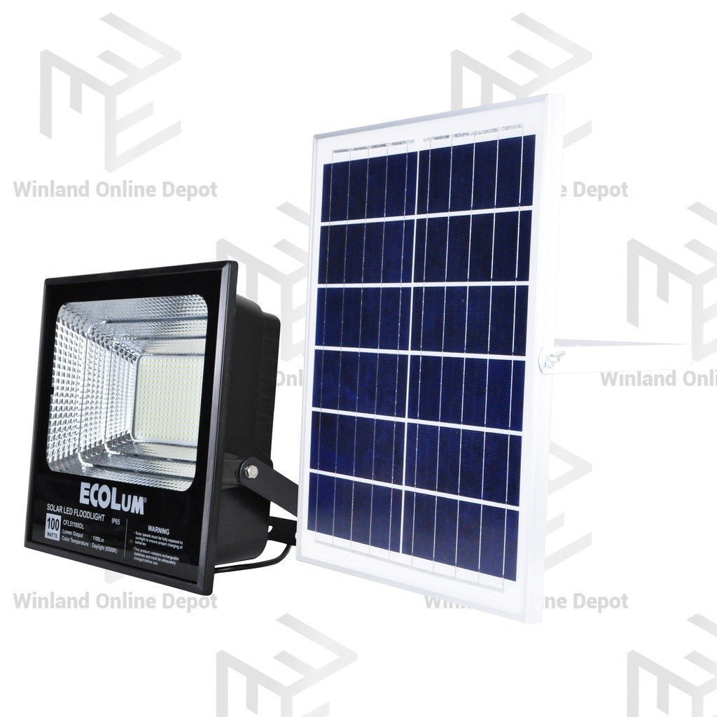 Ecolum Solar LED Floodlight 100W / 1100 Lumens Daylight CFL51100DL - Winland Depot