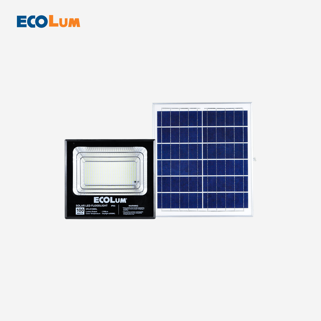 Ecolum Solar LED Floodlight 100W / 1100 Lumens Daylight CFL51100DL - Winland Depot