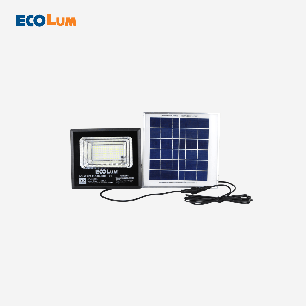 Ecolum Solar Led Floodlight Flood light 25 Watts / 250 Lumens Daylight CFL51025DL - Winland Depot