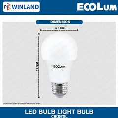 Ecolum Super Bright Power Saving LED Bulb Light Bulb 7 Watts E27 CBI207DL - Winland Depot