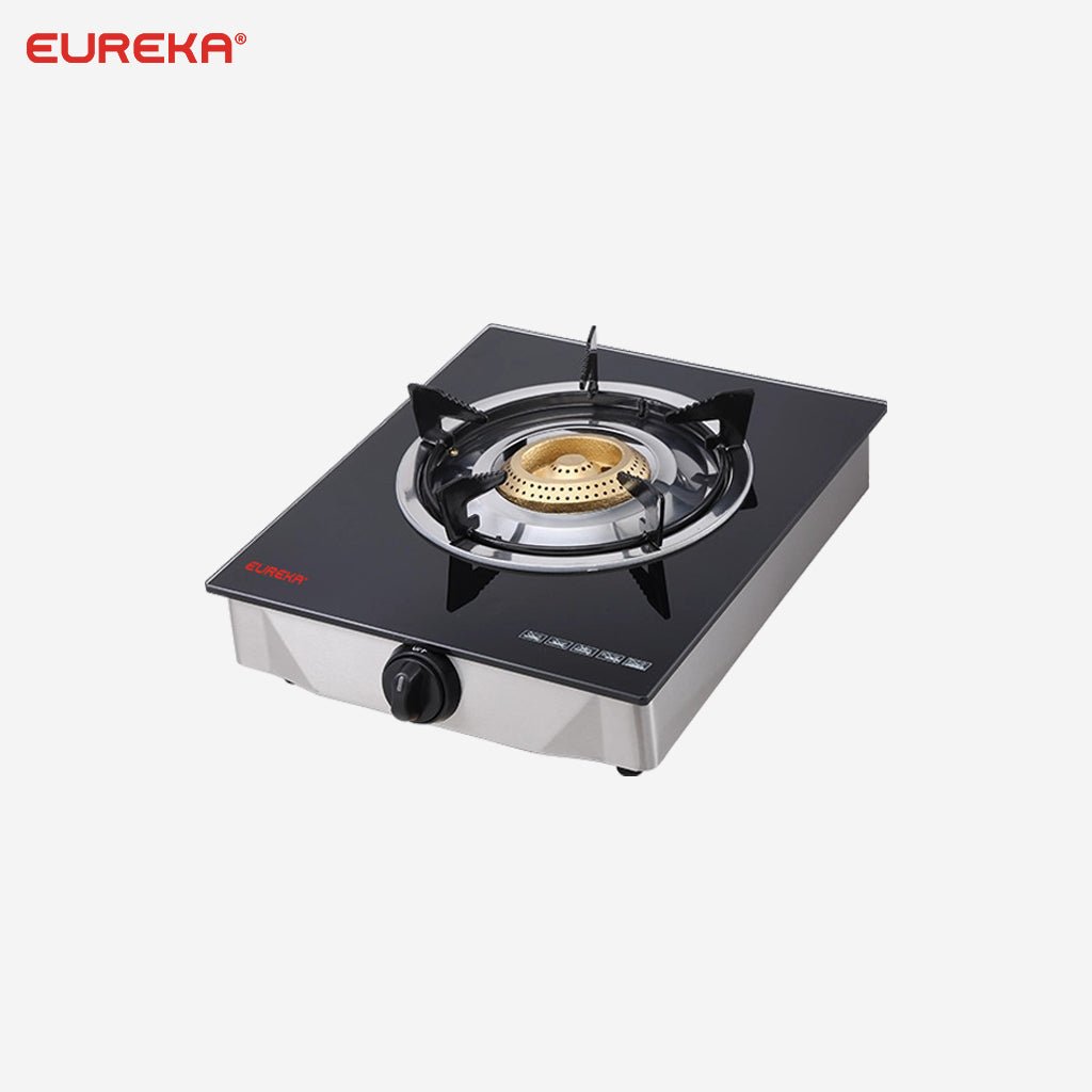 Eureka Tempered Glass Single Burner Gas Stove with Cast Iron Burners EGS - GSR - Winland Depot