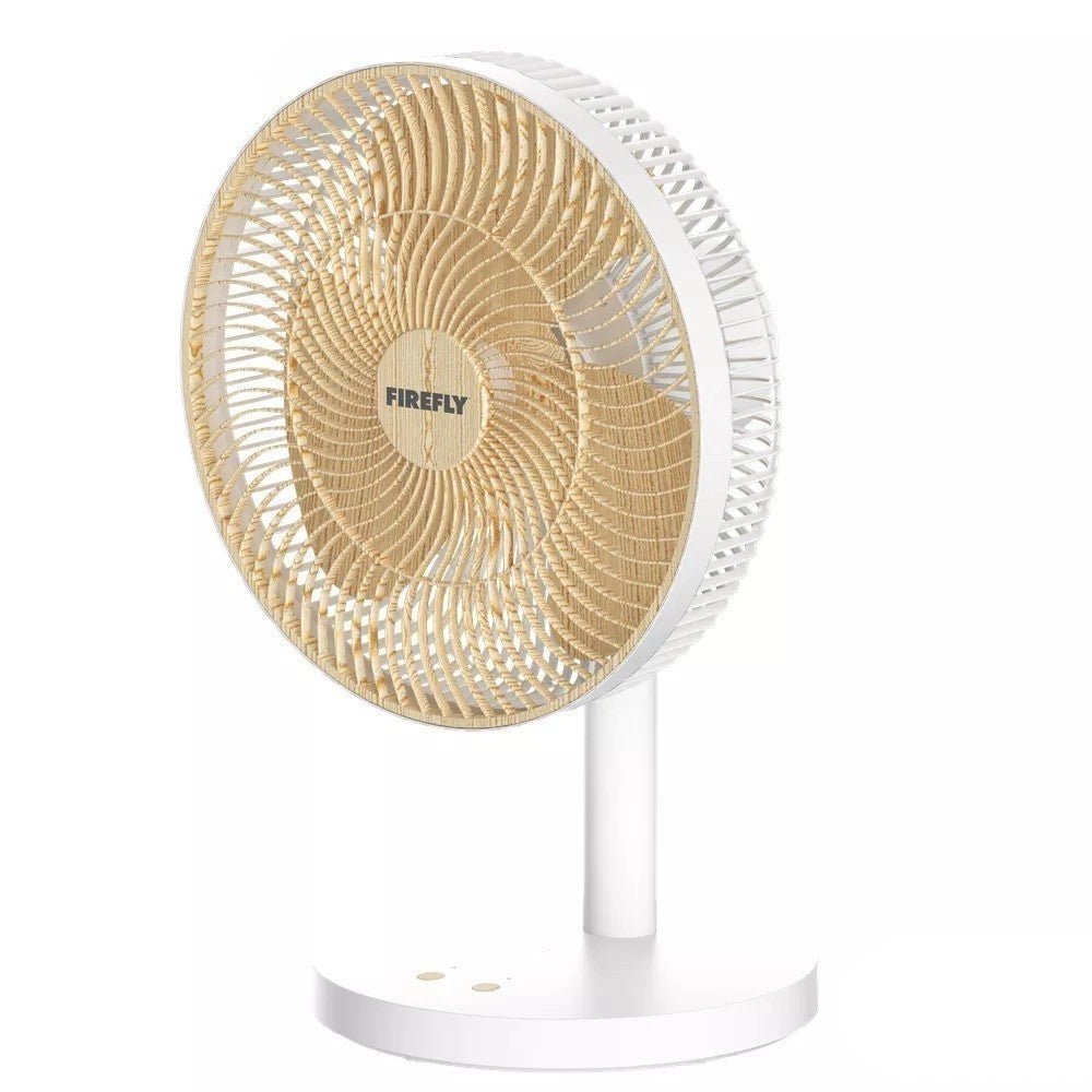 Firefly 12 inch Rechargeable Fan w/ Light and Wood Design - FEL662 - Winland Depot