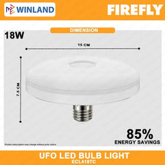 Firefly 3 - Colors UFO LED Bulb Light Functional Basic Series 18W LED Ceiling Lamp - ECL418TC - Winland Depot