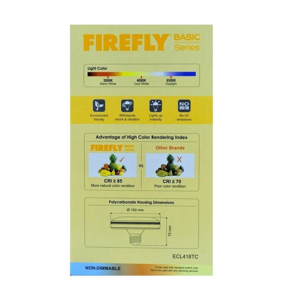 Firefly 3 - Colors UFO LED Bulb Light Functional Basic Series 18W LED Ceiling Lamp - ECL418TC - Winland Depot