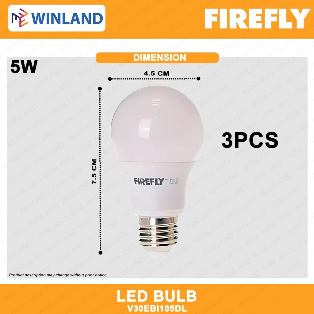 Firefly 5Watts Daylight 3 Pcs LED Bulb - Value Pack - V30EBI105DL - Winland Depot