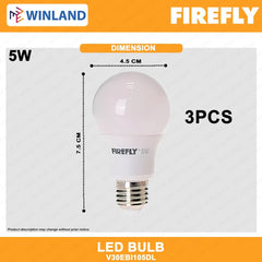 Firefly 5Watts Daylight 3 Pcs LED Bulb - Value Pack - V30EBI105DL - Winland Depot