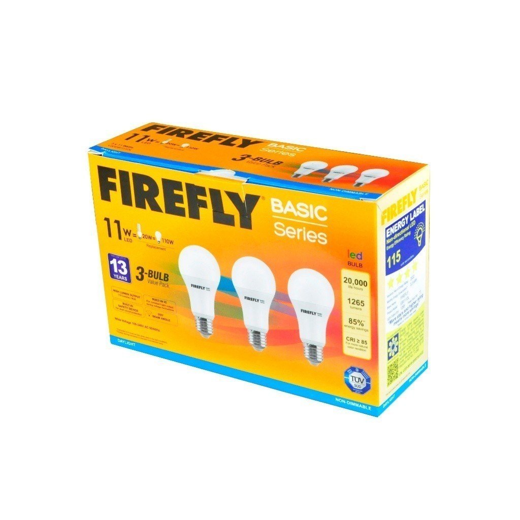 Firefly Basic Series 11Watts Daylight 3 - pcs LED Bulb - Value Pack - V30EBI111DL - Winland Depot