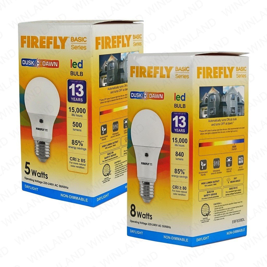 Firefly Basic Series LED Bulb Dusk to Dawn Functional LED Lamp (5W/8W) Daylight - Winland Depot