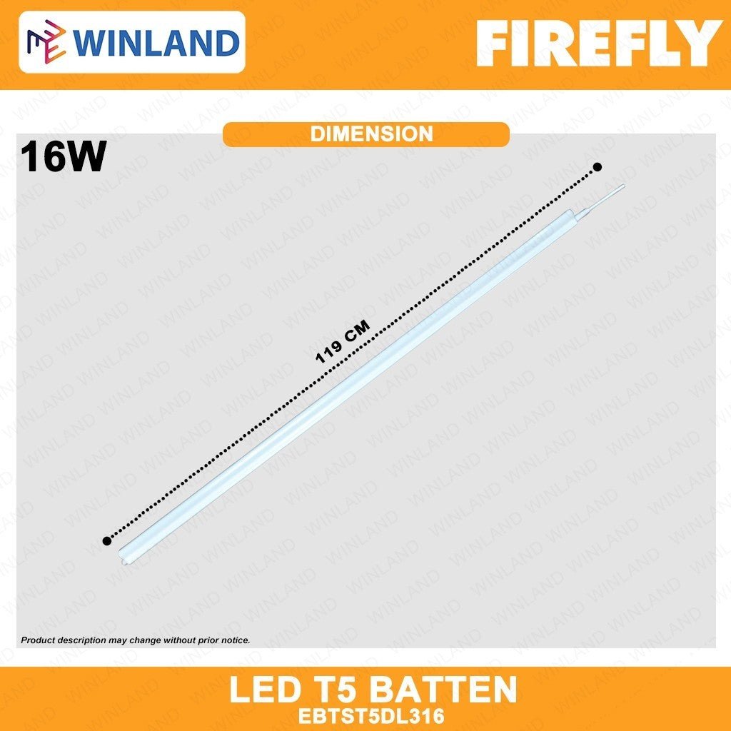 Firefly Basic Series LED T5 Batten 16watts EBTST5DL316 / EBTST5WW316 - Winland Depot