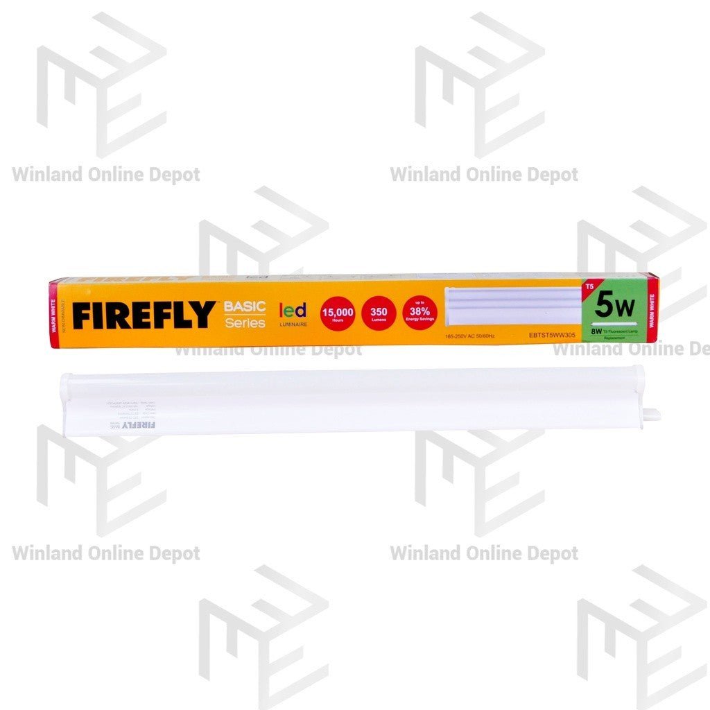 Firefly Basic Series LED T5 Batten ( 5W / 165 - 250V ) Warm White EBTST5WW305 - Winland Depot