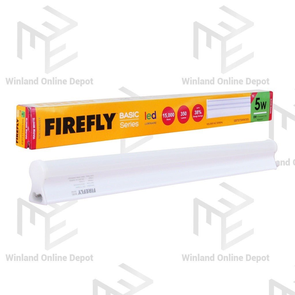 Firefly Basic Series LED T5 Batten ( 5W / 165 - 250V ) Warm White EBTST5WW305 - Winland Depot