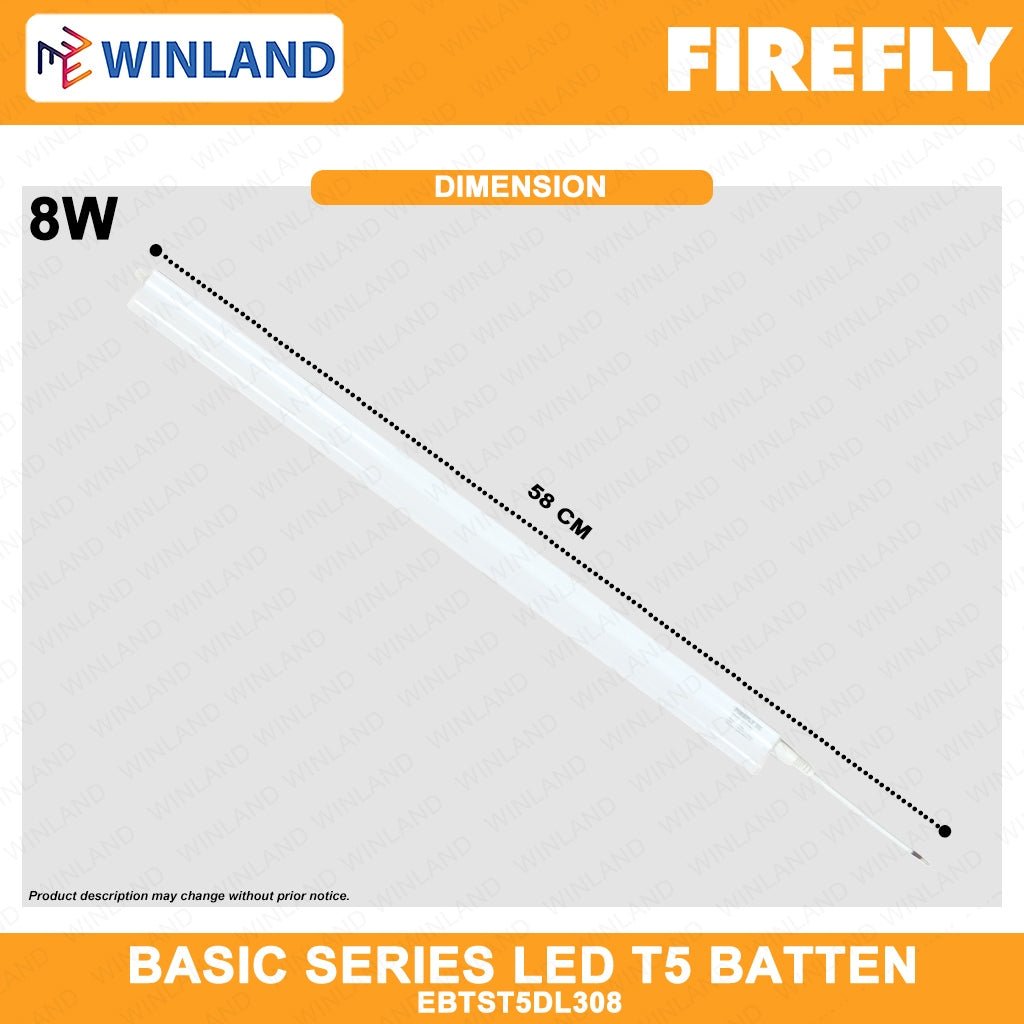 Firefly Basic Series LED T5 Batten 8watts EBTST5DL308 - Winland Depot