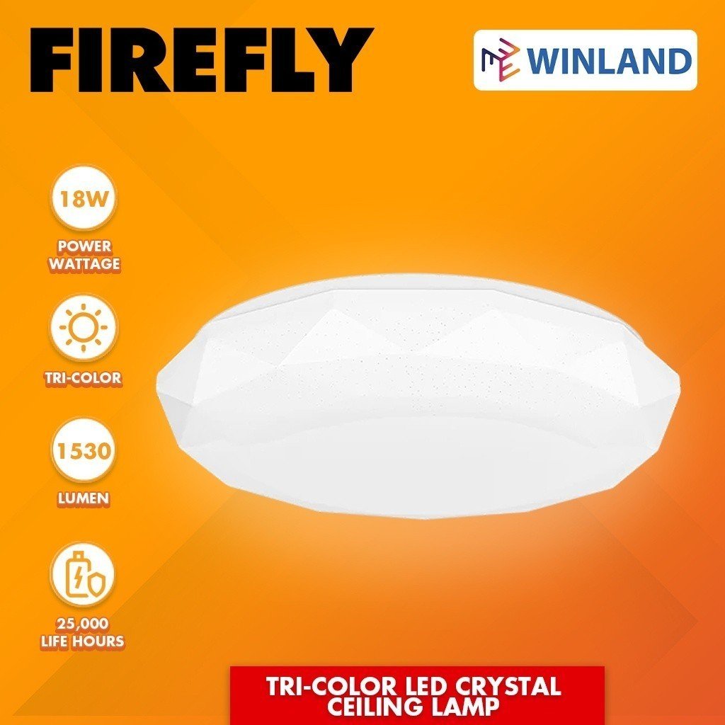 Firefly Basic Series Tri - Color LED Crystal Ceiling Lamp Star ( 18W - 24W / 170 - 240V ) - Winland Depot