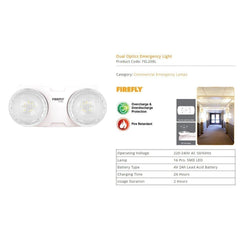 Firefly FEL208L Dual Optic Rechargeable Commercial Safety Rechargeable Emergency Lamp - Winland Depot