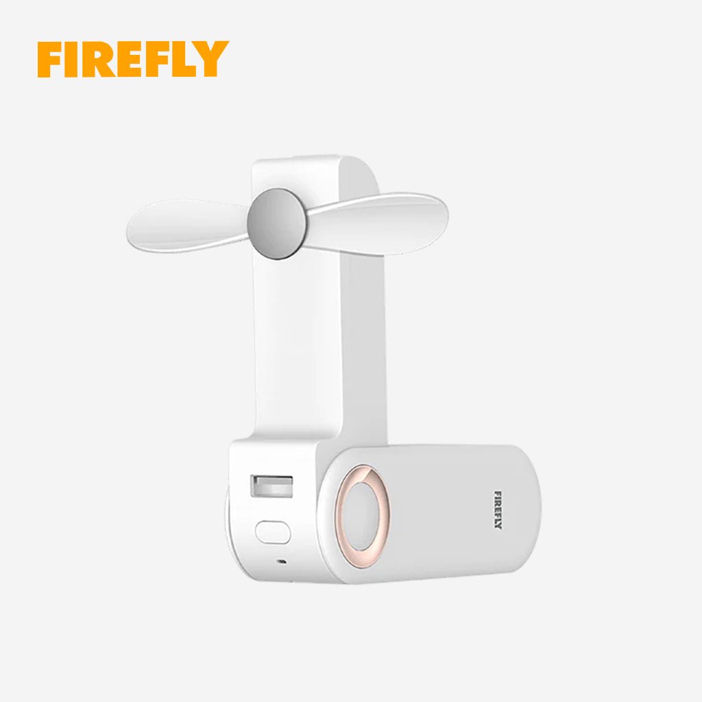 Firefly Handy Foldable Rechargeable Fan with Power Bank FEL807 - Winland Depot