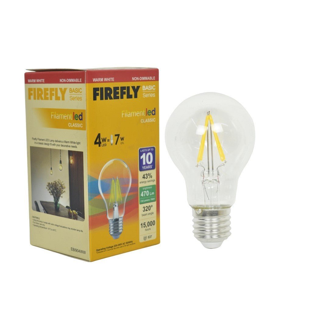 Firefly LED Filament Bulb Warm White 4W E27 220V EBI904WW - Winland Depot