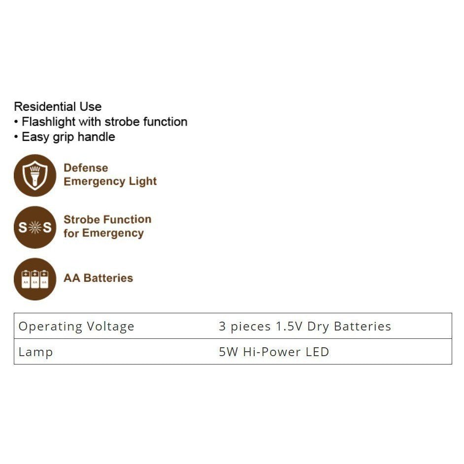 Firefly Lighting Defense Emergency Flashlight FEL5101 - Winland Depot