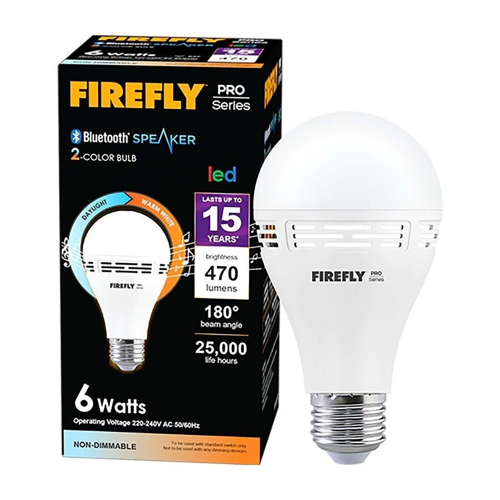 Firefly Pro Series Functional LED Bluetooth Speaker Bulb (6W/100 - 240V) FBF606DL - Winland Depot