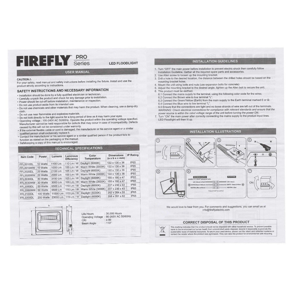 Firefly PRO Series LED Floodlight 200 Watts FFL2200DL - Winland Depot