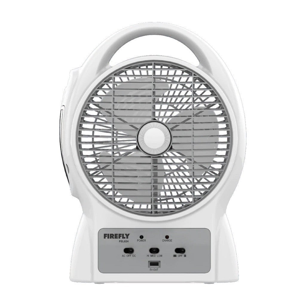 Firefly Rechargeable 8 inch Oscillating 3 - Speed Fan w/ USB Charging Port FEL624 - Winland Depot