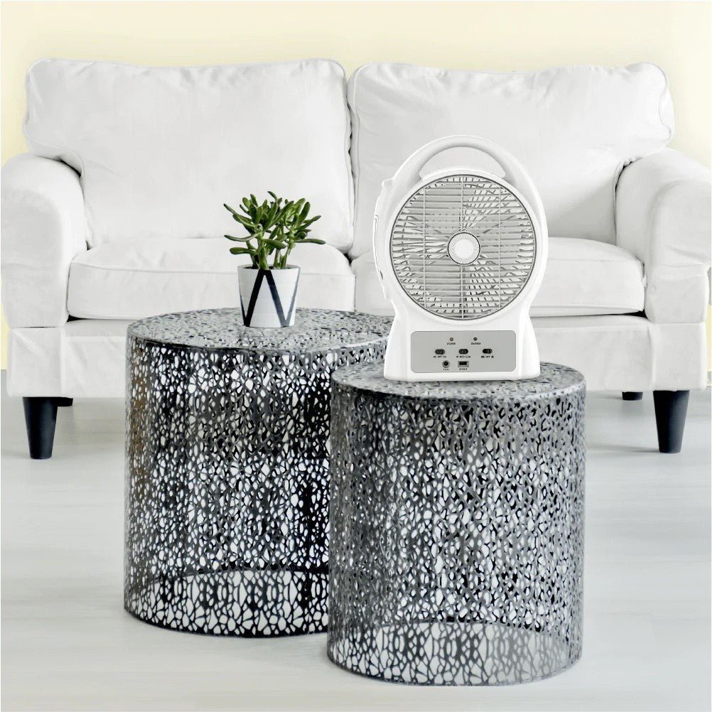 Firefly Rechargeable 8 inch Oscillating 3 - Speed Fan w/ USB Charging Port FEL624 - Winland Depot