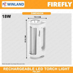 Firefly Rechargeable LED Torch Light Flashlight Flash Light FEL441 - Winland Depot