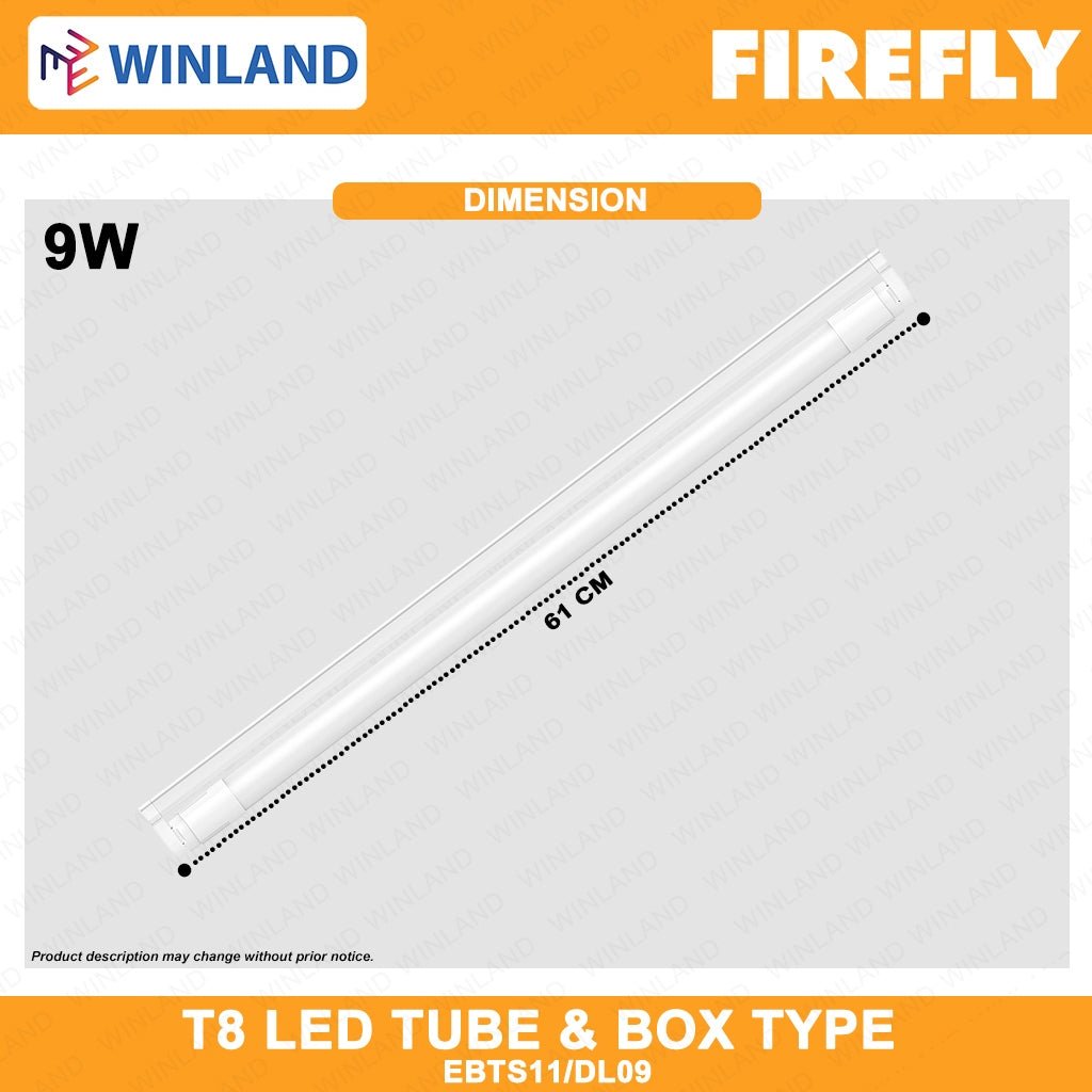 Firefly T8 Led Tube & Box Type Set 9w LED Lamp EBTS11/DL09 - Winland Depot