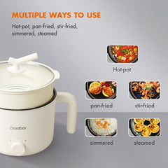 Gaabor 1.5 Liter Multi - purpose Cooker Non - Stick Electric Pot with 1L Steamer - Winland Depot