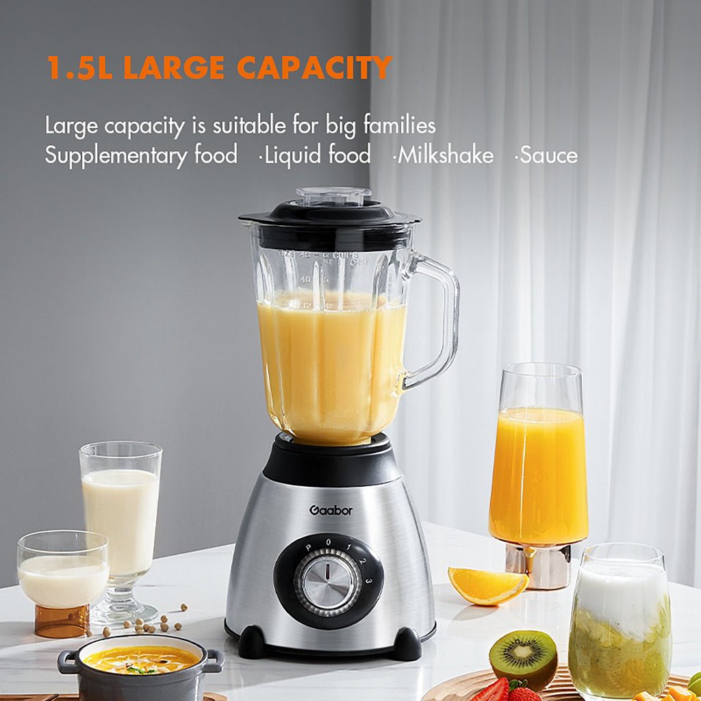 Gaabor 1.5L Blender for Shake Multifunctional Blender Food Processor Soda Lime Glass Jug - Winland Depot