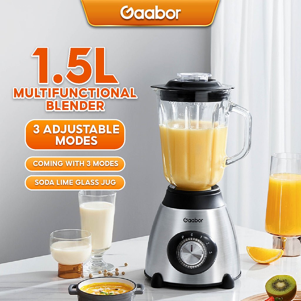 Gaabor 1.5L Blender for Shake Multifunctional Blender Food Processor Soda Lime Glass Jug - Winland Depot