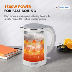 Gaabor 1.7L Electric Kettle Fast Boiling Stainless Steel Inner & Automatic Power - Off - Winland Depot