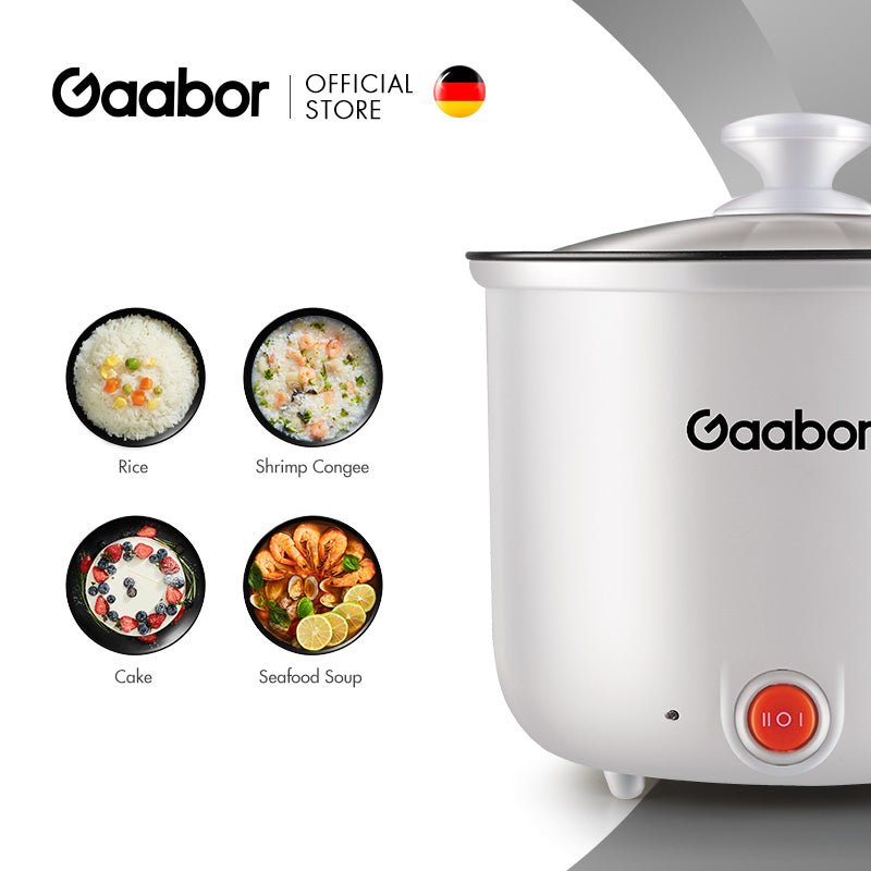 Gaabor 1.8L Mini Rice Cooker - Multi - function Cooker Non - Stick Inner Pot With Steamer - Winland Depot