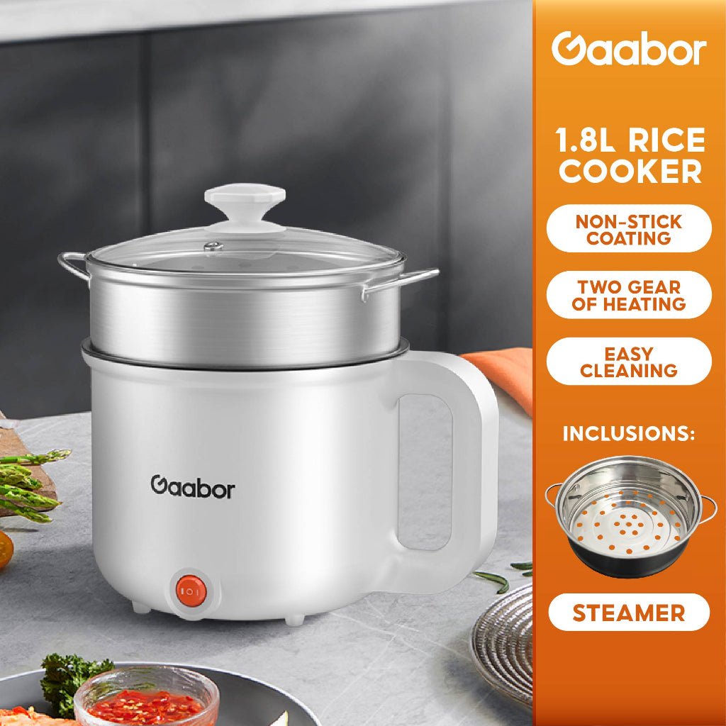 Gaabor 1.8L Mini Rice Cooker - Multi - function Cooker Non - Stick Inner Pot With Steamer - Winland Depot