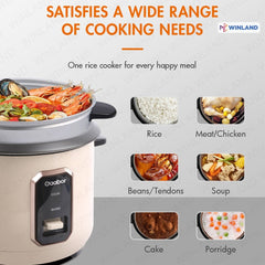 Gaabor 1.8L Rice Cooker Accurate Temperature Control Equipped, Steamer Basket RC15M - WH02A - Winland Depot