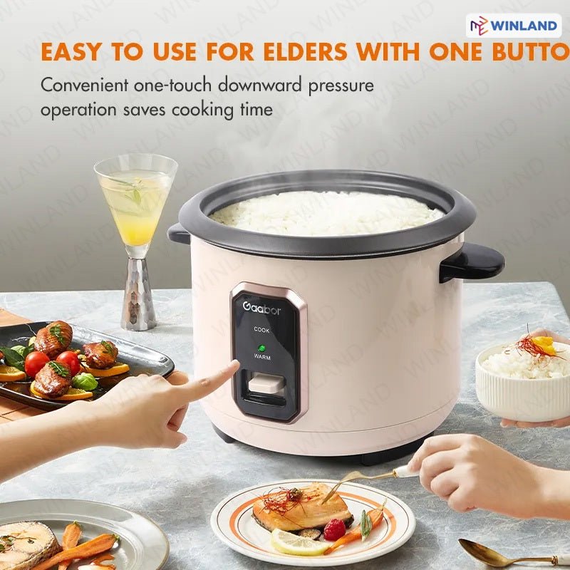 Gaabor 1.8L Rice Cooker Accurate Temperature Control Equipped, Steamer Basket RC15M - WH02A - Winland Depot