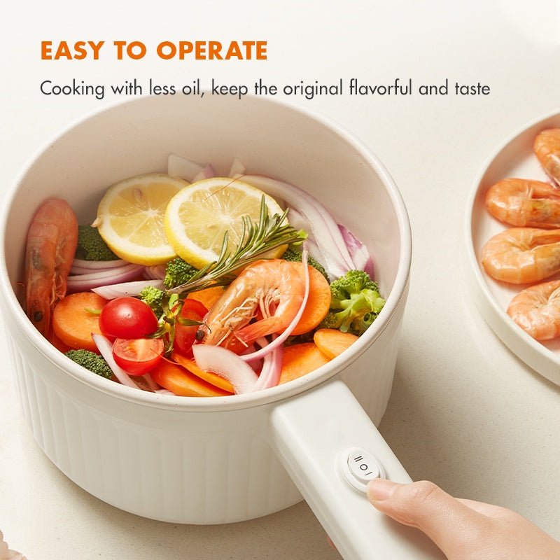 Gaabor 2L Large Capacity 600W Multi - purpose Non - stick Electric Pot with Steamer - Winland Depot