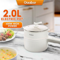 Gaabor 2L Large Capacity 600W Multi - purpose Non - stick Electric Pot with Steamer - Winland Depot