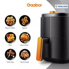 Gaabor 4.0Liters Air Fryer 360 - Degree 3 - Dimensional Hot Air Circulation - Black - Winland Depot