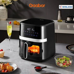 Gaabor 6.5Liters Air Fryer Viewable Window and High quality oil - free fryer 1500W - Black - Winland Depot