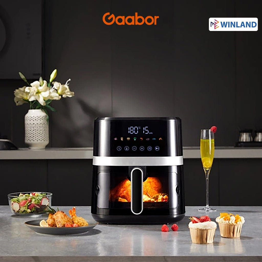 Gaabor 6.5Liters Air Fryer Viewable Window and High quality oil - free fryer 1500W - Black - Winland Depot