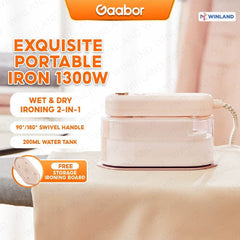 Gaabor Exquisite Irons Flexible Switching Handle w/ Ironing Board 200ml Water Tank 1300W - Winland Depot