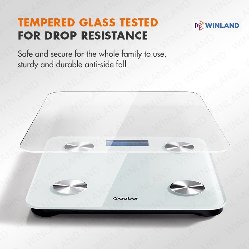 Gaabor LED Display Electronic Weighing Scale USB Charging w/ Room Tempered Glass GWS - M02A - Winland Depot