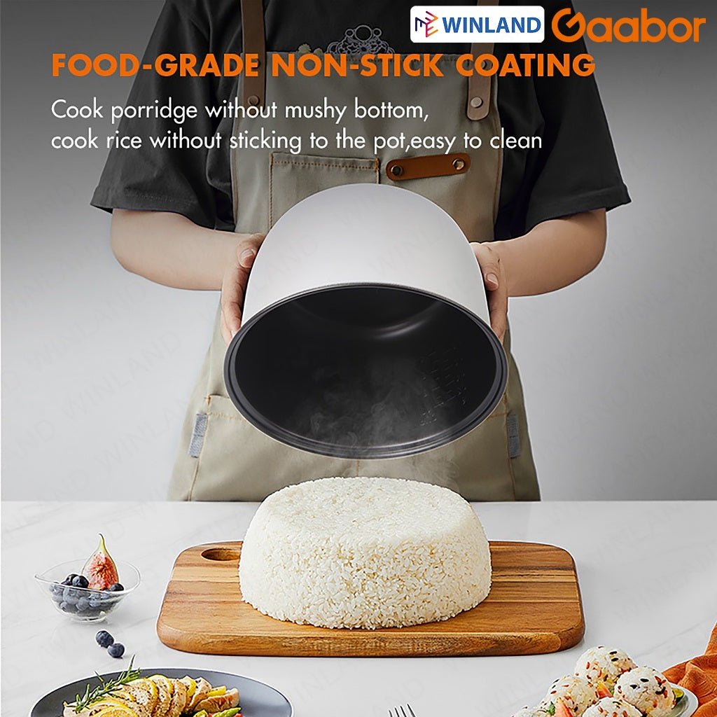 GAABOR Rice Cooker 1.8 Liters 24h Keep Warm Mechanical One - Button Accurate Temperature Control - Winland Depot