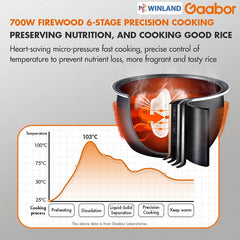 GAABOR Rice Cooker 1.8 Liters 24h Keep Warm Mechanical One - Button Accurate Temperature Control - Winland Depot