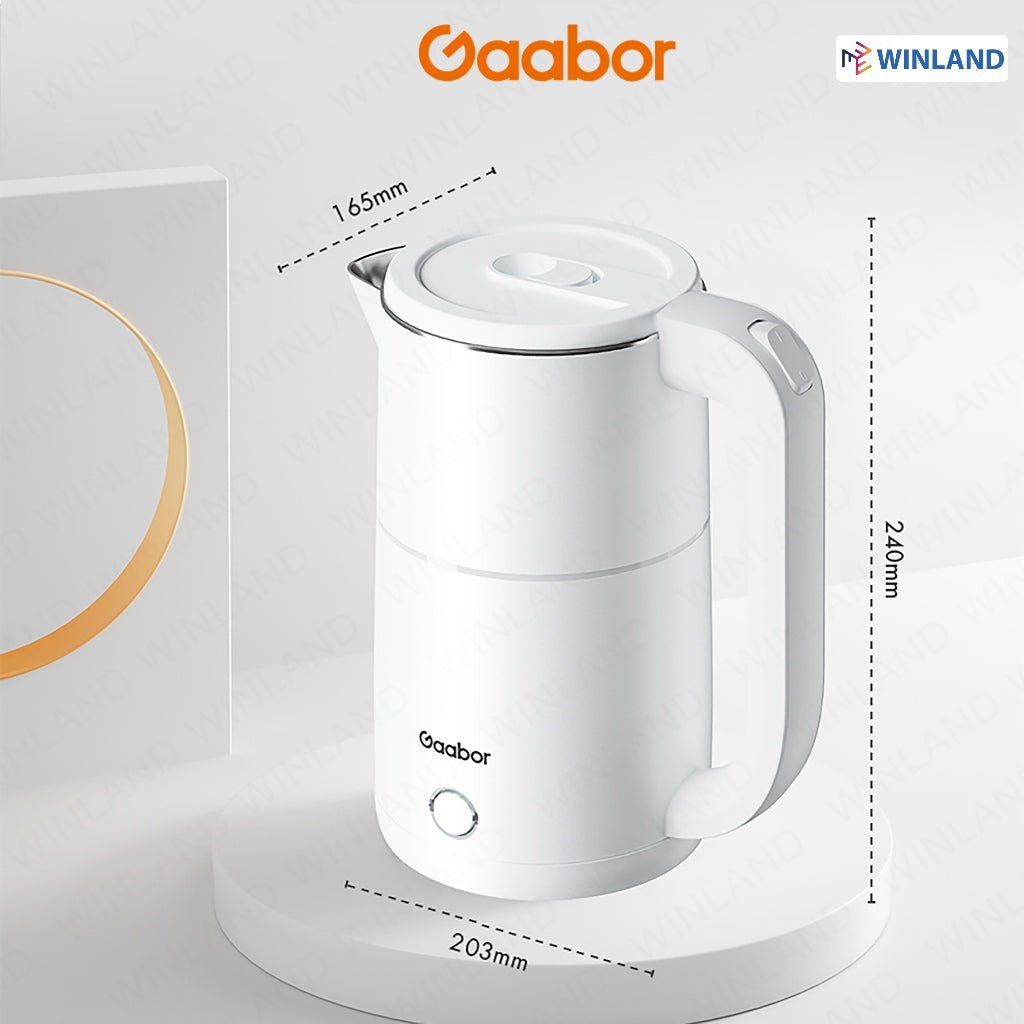 Gaabor Stainless Electric Kettle Fast Boiling with Anti - Burnout Protection Automatic 2L - Winland Depot