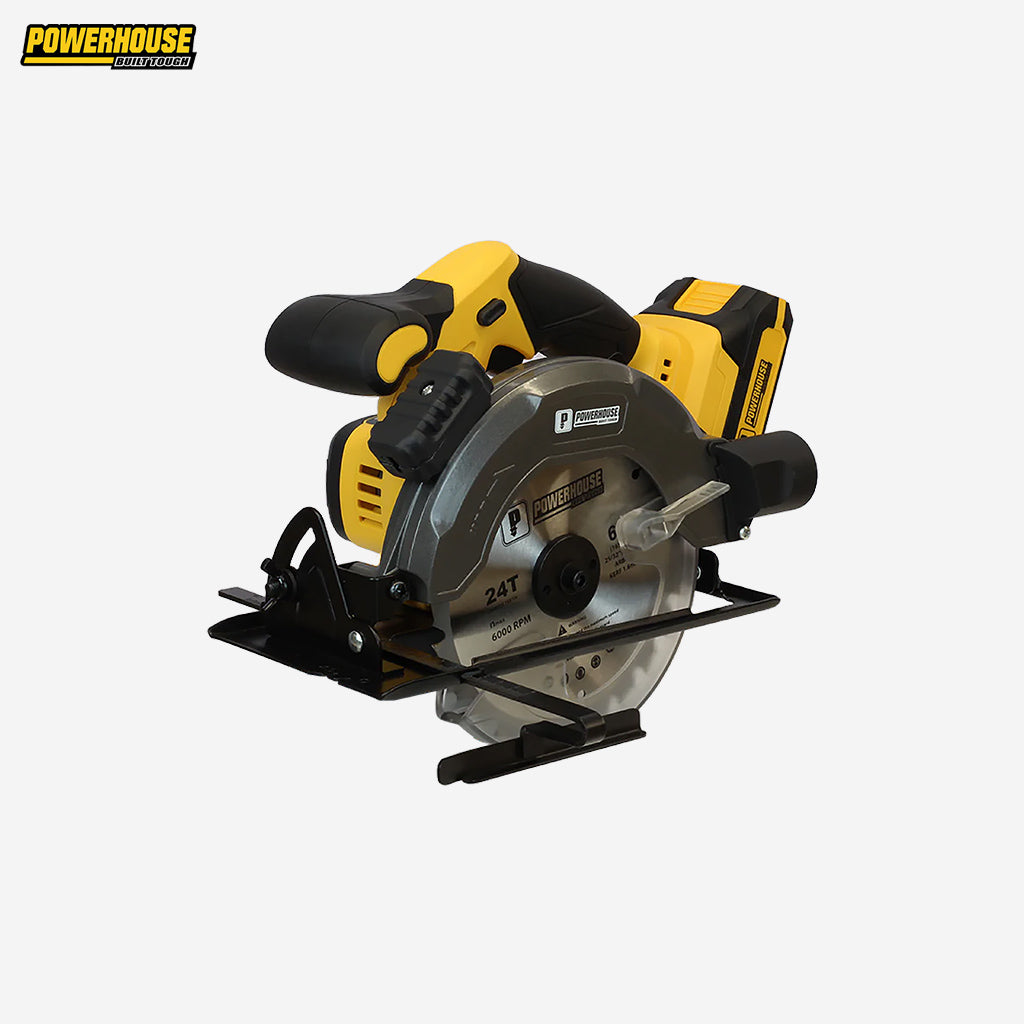 Powerhouse 20V Lithium-Ion Cordless Circular Saw with Laser Line 6-1/2in 165mm 4,500rpm