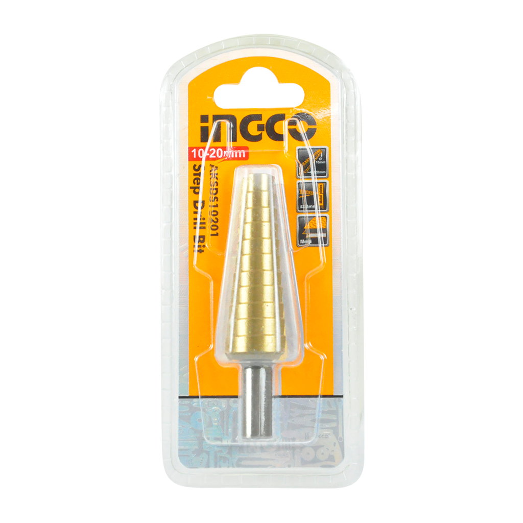 Ingco Ingco Step Drill Bit Cone Drill Bits High Speed Steel 10-20mm/6-35mm/6-38mm/10-45mm AKSDS