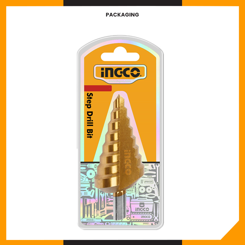 Ingco Ingco Step Drill Bit Cone Drill Bits High Speed Steel 10-20mm/6-35mm/6-38mm/10-45mm AKSDS