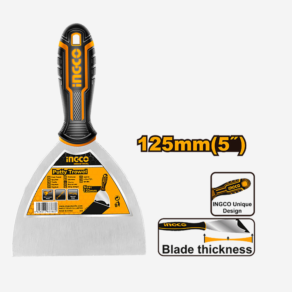Ingco Ingco Putty Trowel Stainless with Soft Grip & Plastic handle Handle 5in (125mm) ING-HT