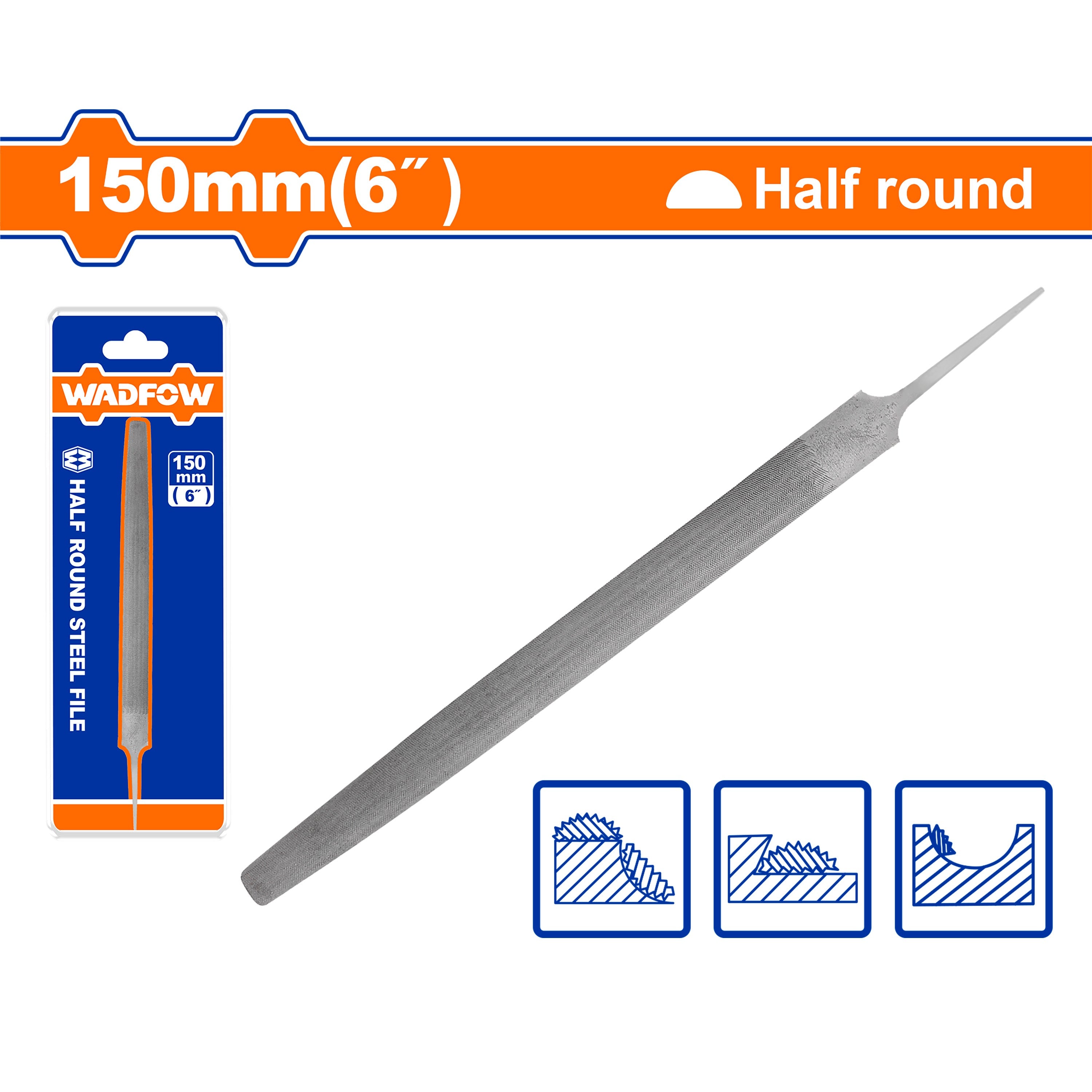 Wadfow  Flat, Round & Half Round for Steel and Wood File WAD-HT